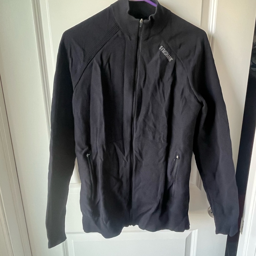 Gymshark Unisex Jacket Women’s Large, Mens Medium Black Full Zip